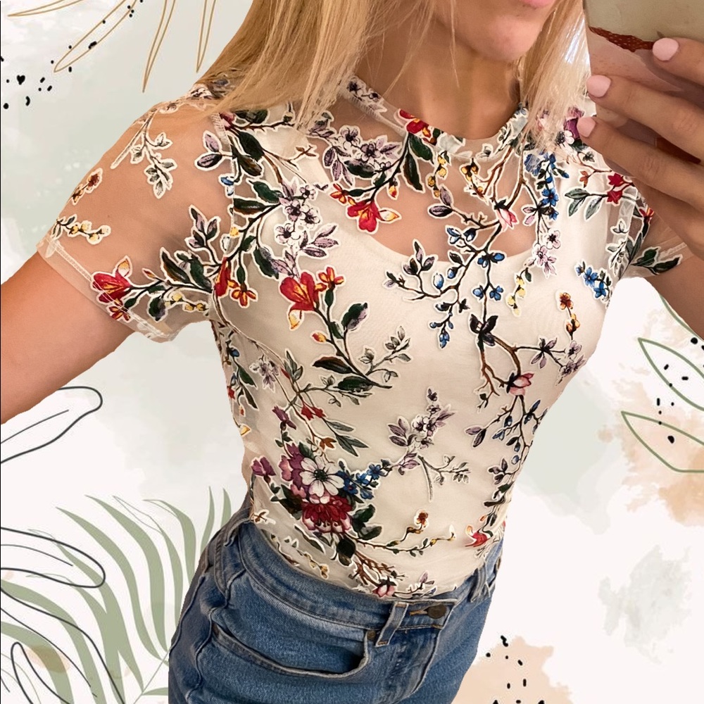 Sheer Floral Shirt
